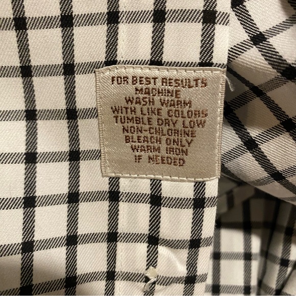 Peter Millar Shirt Men’s XL Black White Check Nano-luxe Cotton Button Down - Picture 4 of 5